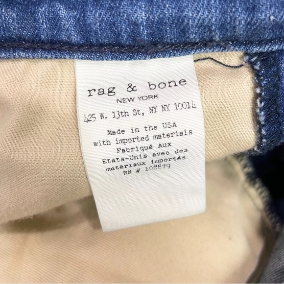 Rag and Bone Womens 25 Mazie Jeans High Rise skinny Denim Double Indigo Stripe - Picture 10 of 11